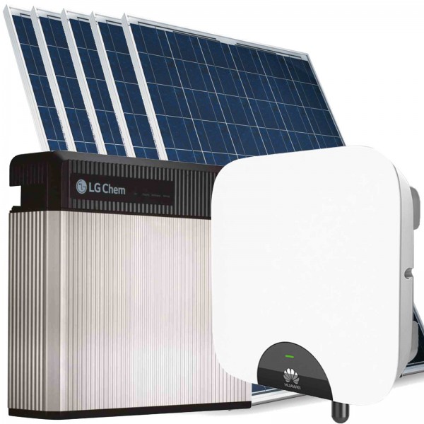 Kit Fotovoltaico Kwp Con Pannelli Inverter Huawei Batteria Lg Chem Resu